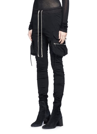 Front View - Click To Enlarge - RICK OWENS  - Jersey skinny cargo pants
