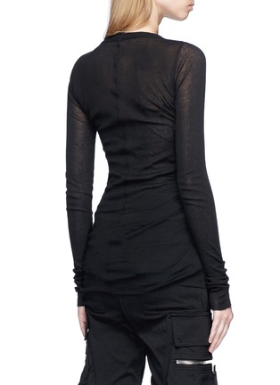 Back View - Click To Enlarge - RICK OWENS  - Slim fit long sleeve T-shirt