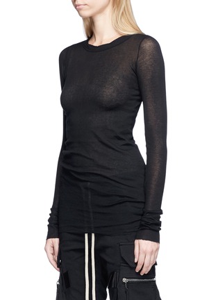 Front View - Click To Enlarge - RICK OWENS  - Slim fit long sleeve T-shirt