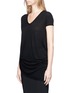 Front View - Click To Enlarge - RICK OWENS  - Gathered hem T-shirt