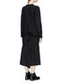Back View - Click To Enlarge - YOHJI YAMAMOTO - Logo embroidered suiting panel T-shirt dress
