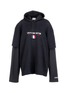 Main View - Click To Enlarge - VETEMENTS - Sleeve underlay logo embroidered oversized hoodie