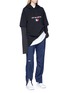 Figure View - Click To Enlarge - VETEMENTS - Sleeve underlay logo embroidered oversized hoodie