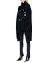 Front View - Click To Enlarge - VETEMENTS - Star embroidered frayed oversized sweater