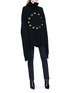 Figure View - Click To Enlarge - VETEMENTS - Star embroidered frayed oversized sweater