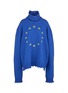 Main View - Click To Enlarge - VETEMENTS - Star embroidered frayed oversized sweater