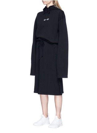 Front View - Click To Enlarge - VETEMENTS - Eyes print oversized hoodie dress