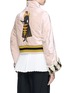 Back View - Click To Enlarge - UNDERCOVER - Queen bee appliqué velvet cropped bomber jacket