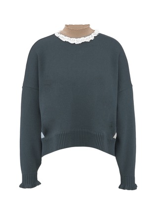 Main View - Click To Enlarge - UNDERCOVER - Silk ruffle wool turtleneck sweater