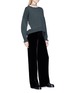 Figure View - Click To Enlarge - UNDERCOVER - Silk ruffle wool turtleneck sweater
