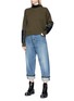 Figure View - Click To Enlarge - UNDERCOVER - Bee embroidered wide leg denim pants