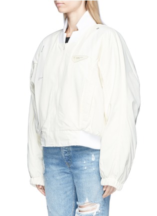 Front View - Click To Enlarge - HYEIN SEO - 'UFO' mixed print and patch bomber jacket