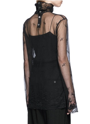 Back View - Click To Enlarge - ANN DEMEULEMEESTER - Turtleneck floral lace top