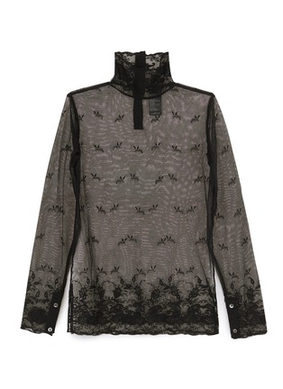 Main View - Click To Enlarge - ANN DEMEULEMEESTER - Turtleneck floral lace top
