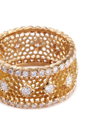 Detail View - Click To Enlarge - BUCCELLATI - 'Nuovo Tulle' diamond 18k yellow gold ring