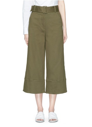 Main View - Click To Enlarge - 72723 - Belted twill culottes