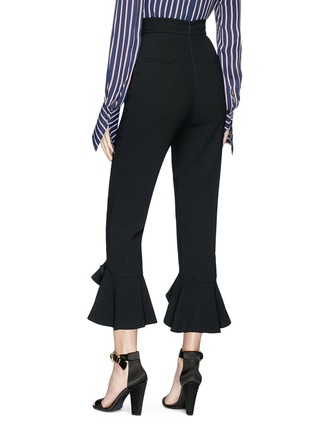 Back View - Click To Enlarge - 72723 - Ruffle cuff cropped suiting pants