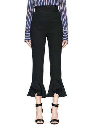 Main View - Click To Enlarge - 72723 - Ruffle cuff cropped suiting pants