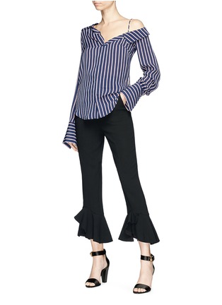 Figure View - Click To Enlarge - 72723 - Ruffle cuff cropped suiting pants