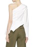 Back View - Click To Enlarge - 72723 - Reconstructed one-shoulder poplin shirt