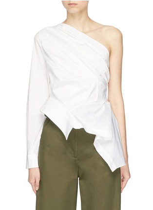 Main View - Click To Enlarge - 72723 - Reconstructed one-shoulder poplin shirt