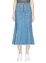 Main View - Click To Enlarge - 72723 - Flared denim midi skirt