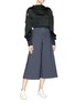 Figure View - Click To Enlarge - 72723 - Stripe twill culottes