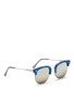 Figure View - Click To Enlarge - SUPER - 'Strada' mirror browline metal sunglasses