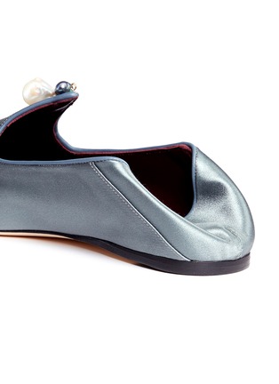 Detail View - Click To Enlarge - TRADEMARK - 'Vermeer' faux pearl satin babouche slides