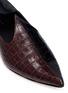 Detail View - Click To Enlarge - TRADEMARK - 'Lewitt' colourblock croc embossed babouche slides