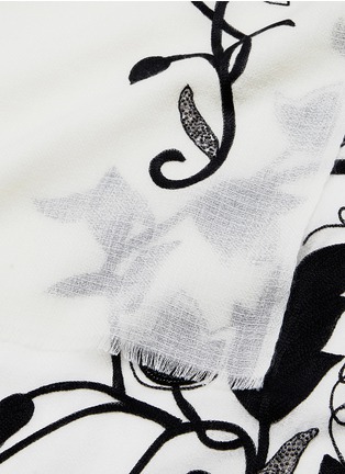 Detail View - Click To Enlarge - JANAVI - 'Floral Vines' embroidered cashmere scarf