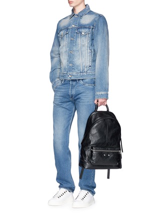 Figure View - Click To Enlarge - BALENCIAGA - 'Arena' crinkled leather backpack
