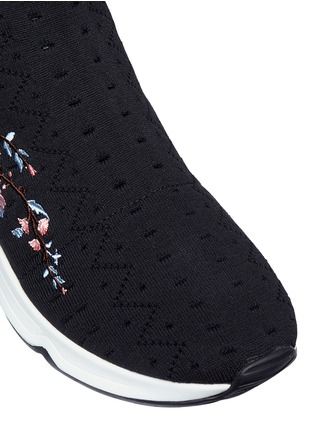 Detail View - Click To Enlarge - ASH - 'Lotus' floral embroidered perforated knit sock sneakers
