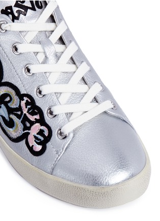 Detail View - Click To Enlarge - ASH - 'Nak Bis' floral embroidered metallic leather sneakers