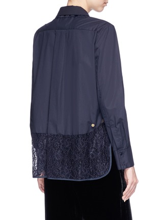 Figure View - Click To Enlarge - MUVEIL - Lace panel daisy embellished shirt