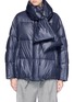 Main View - Click To Enlarge - MUVEIL - Detachable scarf down puffer jacket