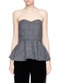 Main View - Click To Enlarge - MUVEIL - Cutout back check plaid bustier top