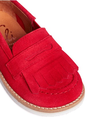 Detail View - Click To Enlarge - ELI - Suede toddler kiltie loafers