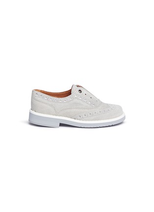 Main View - Click To Enlarge - ELI - Suede toddler brogue slip-ons