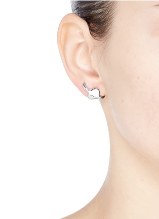 Figure View - Click To Enlarge - J. HARDYMENT - 'Long Face Lobe Hugger' silver earrings