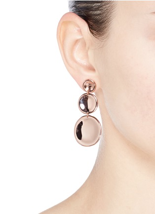 Figure View - Click To Enlarge - J. HARDYMENT - '3 Round Thumbprint' 14k rose gold silver coin drop earrings