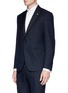 Detail View - Click To Enlarge - LARDINI - Mix check jacquard wool twill suit