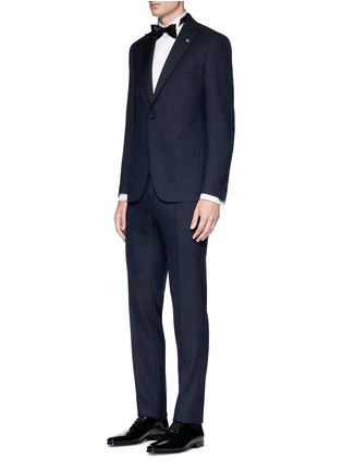 Figure View - Click To Enlarge - LARDINI - Mix check jacquard wool twill suit
