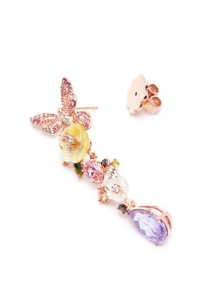 Detail View - Click To Enlarge - ANABELA CHAN - 'Vine' amethyst drop 18k rose gold earrings