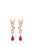 Main View - Click To Enlarge - ANABELA CHAN - 'Vine' sapphire drop 18k rose gold earrings