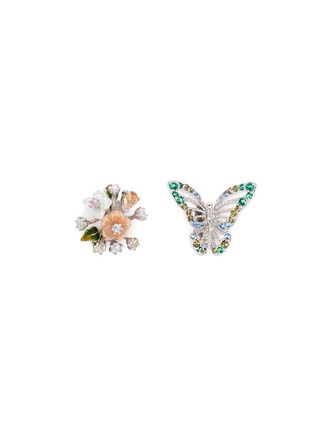 Main View - Click To Enlarge - ANABELA CHAN - 'Butterfly Bouquet' mismatched stud earrings