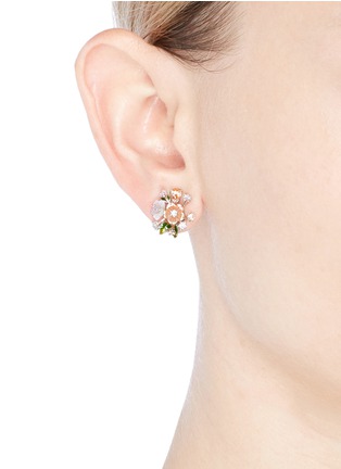 Figure View - Click To Enlarge - ANABELA CHAN - 'Butterfly Bouquet' mismatched stud earrings