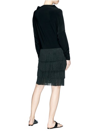 Back View - Click To Enlarge - NORMA KAMALI - 'Fringe All In One' jersey dress