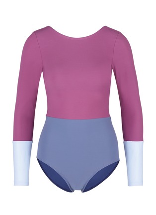 Main View - Click To Enlarge - FLAGPOLE SWIM - 'Lela' colourblock long sleeve one-piece swimsuit