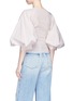 Back View - Click To Enlarge - CAROLINE CONSTAS - 'Josie' puff sleeve stripe poplin blouse